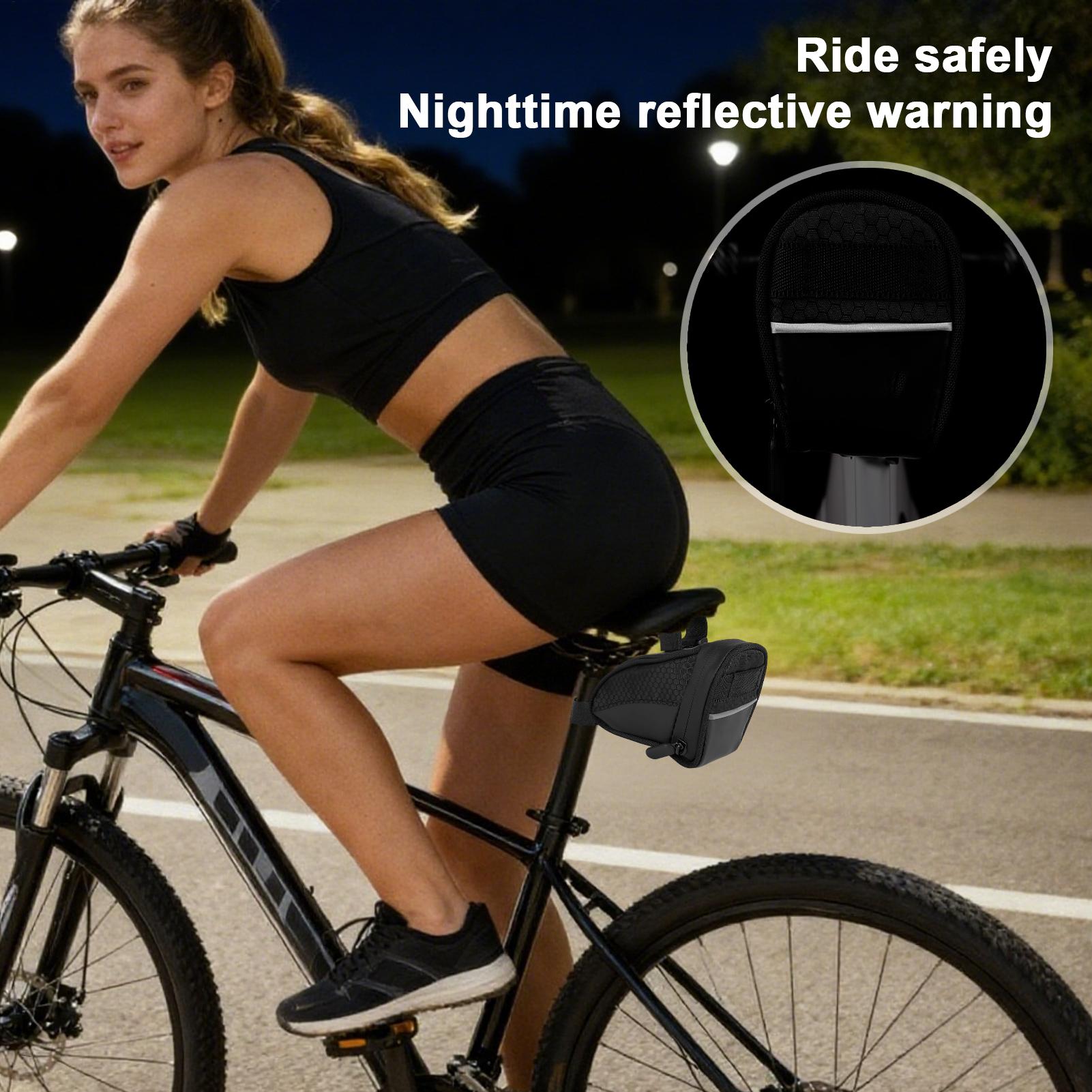 Saddle Bag Under Seat - Bolsa grande con cremallera para bicicleta,