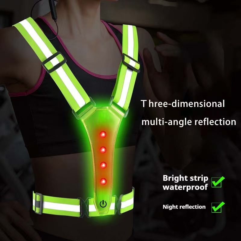 Reflective Vest Cycling - Chaleco LED para correr, correas reflectantes