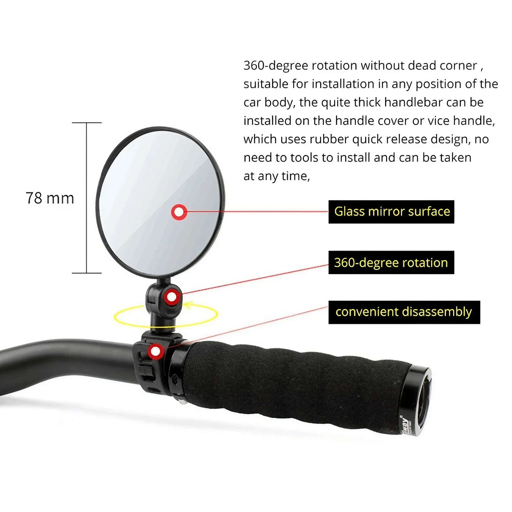 Espejo Retrovisor Ajustable pa - Mirror Handlebar Convex reseña y precio